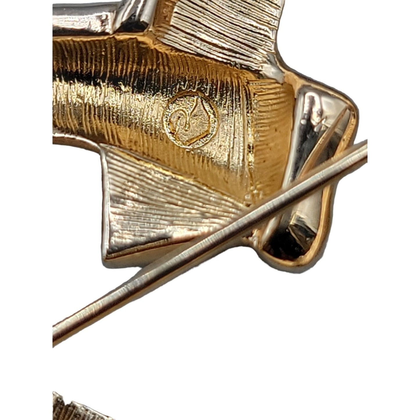 Swarovski Pave Crystal Heart Brooch Gold Plated Vintage Swan Stamp Pin