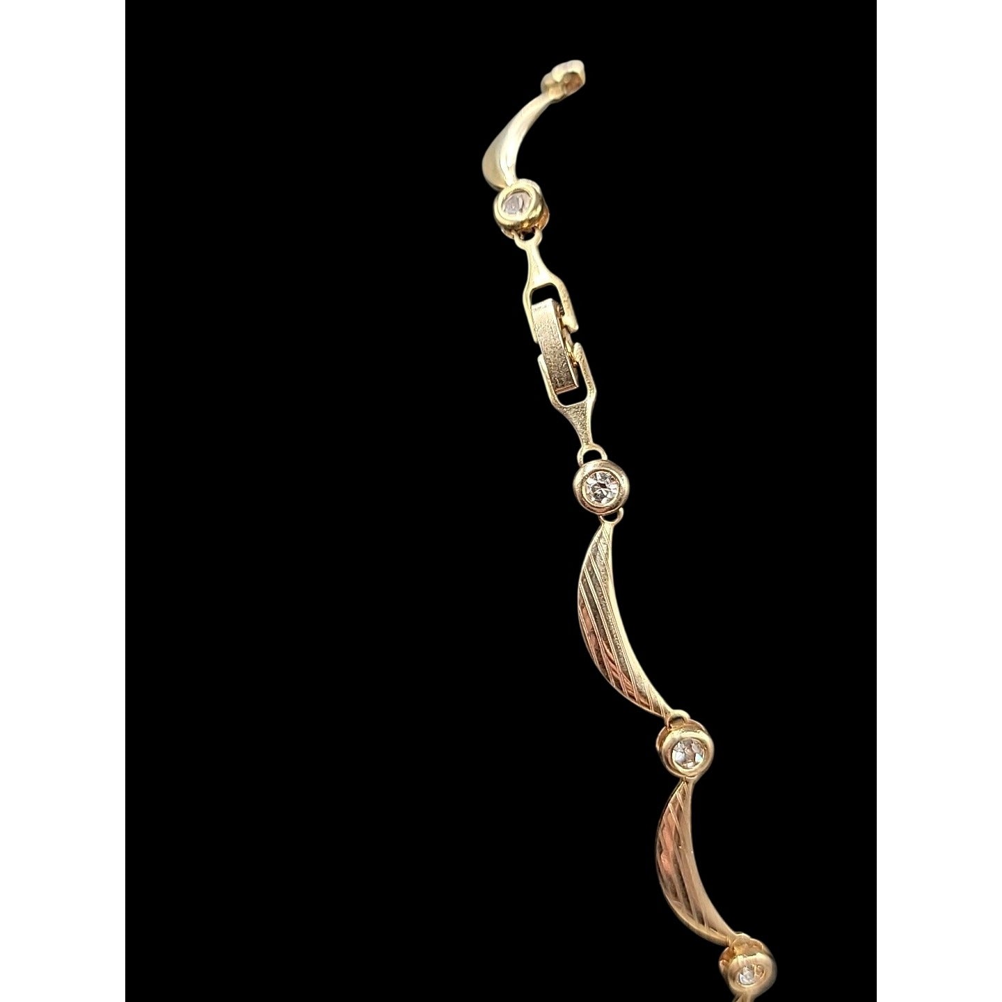 Calla Lilly Pendant Necklace OB SIGNED Gold Plated Rhinestones Two 19" Chains