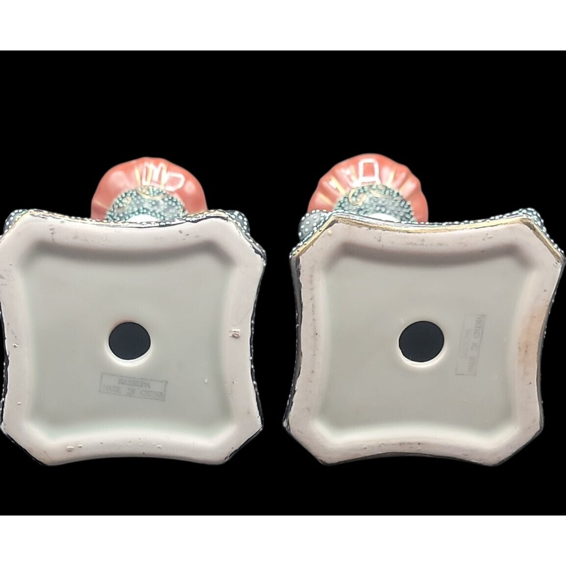 Vintage Satsuma Style Moriage Porcelain Candlesticks Pair Dragon Motif Chinese