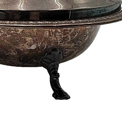 FB Rogers Silver Gadroon Round Footed Covered Casserole Serving Dish Model 1158
