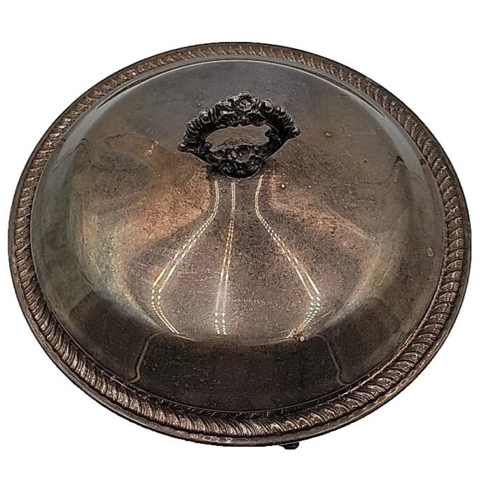 FB Rogers Silver Gadroon Round Footed Covered Casserole Serving Dish Model 1158