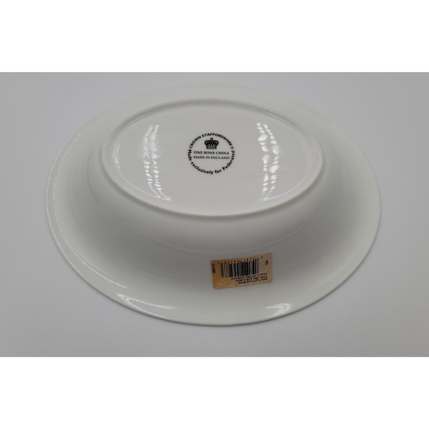 Crown Staffordshire Bone China Platinum Band Oval Vegetable Bowl Federated Store