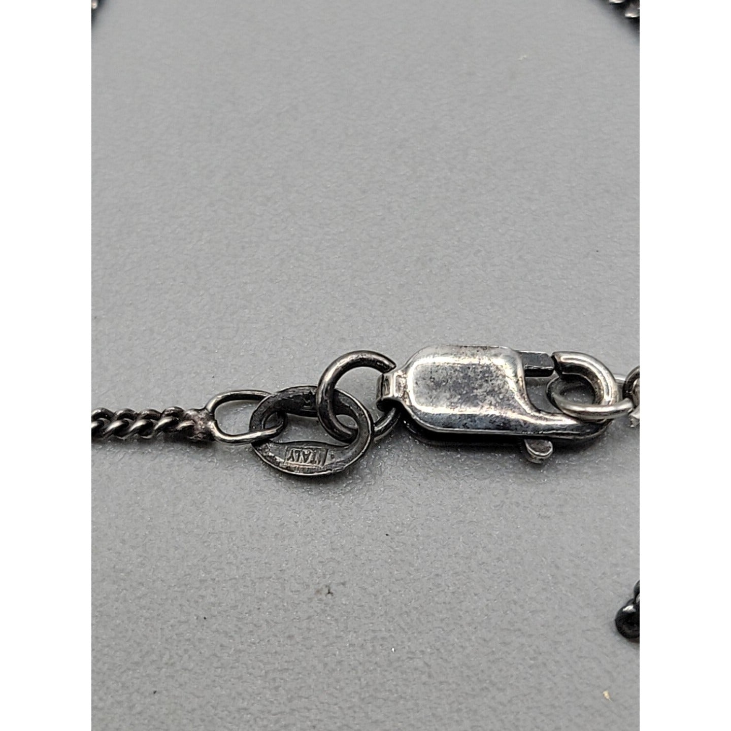 Sterling Silver Painted & Embossed Copper Pendant Necklace 18" 925 Chain