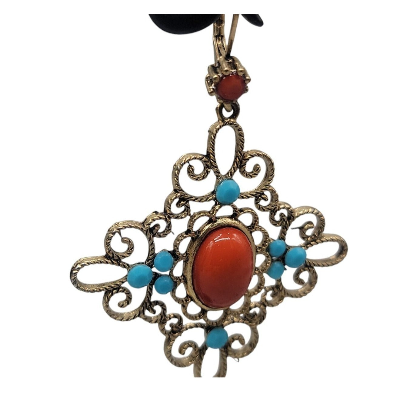 Vintage Moroccan-Style Filigree Dangle Earrings Mediterranean & Bohemian flair