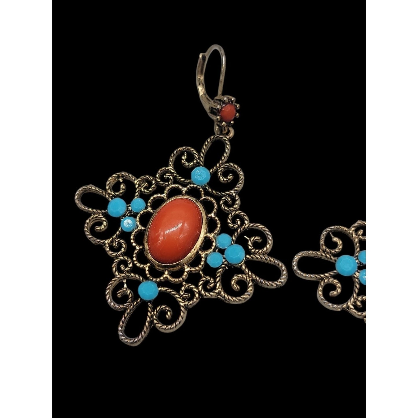 Vintage Moroccan-Style Filigree Dangle Earrings Mediterranean & Bohemian flair