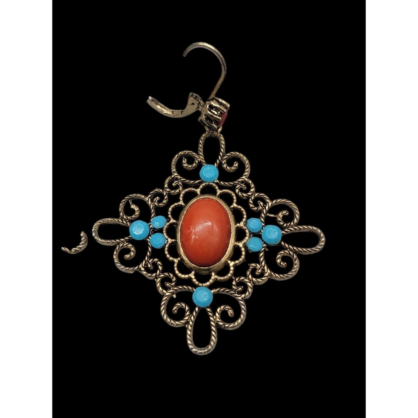 Vintage Moroccan-Style Filigree Dangle Earrings Mediterranean & Bohemian flair