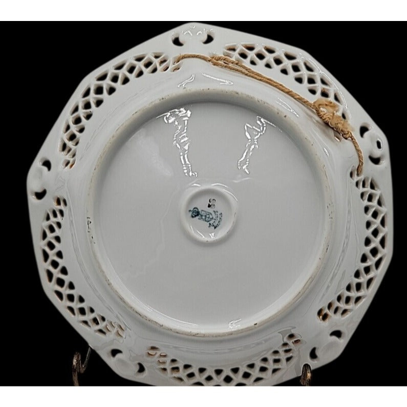 Antique Victoria Austria Reticulated 9" Canada Plate Ready For Wall Hanging
