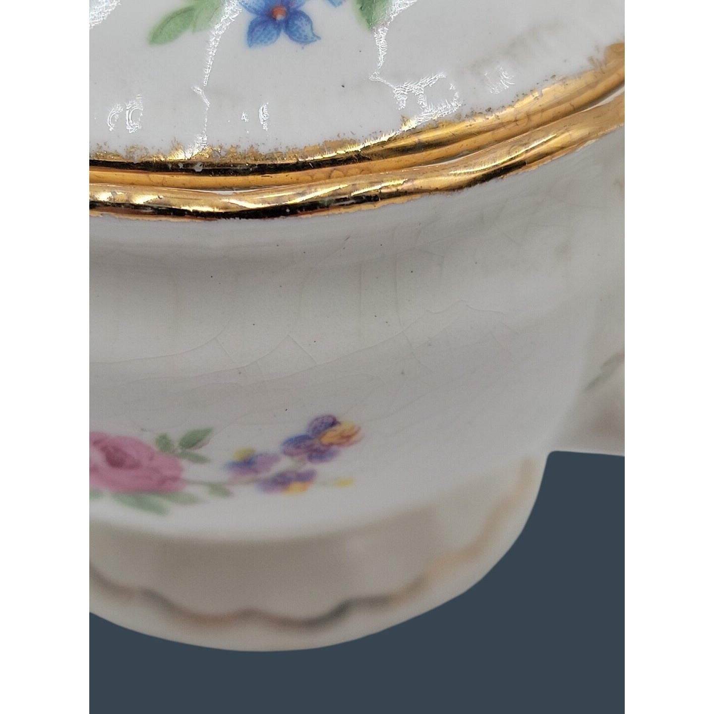 Vintage 1920s Pope-Gosser Rose Point Sugar Bowl & Creamer Set, Pattern 3184