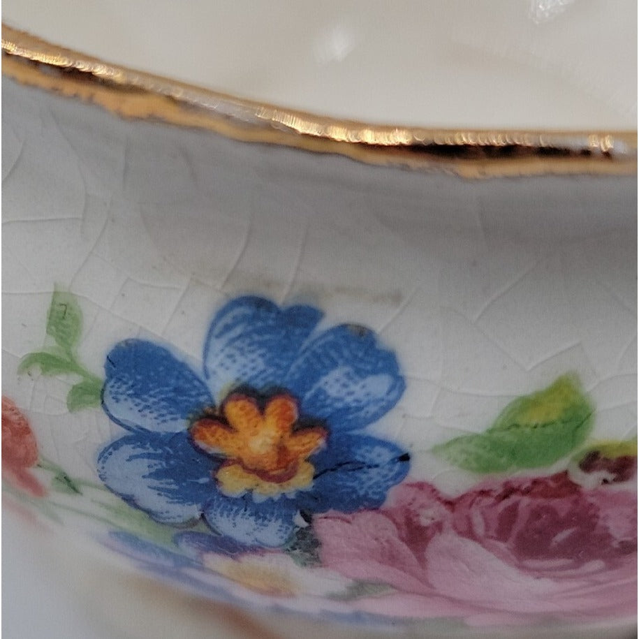 Vintage 1920s Pope-Gosser Rose Point Sugar Bowl & Creamer Set, Pattern 3184
