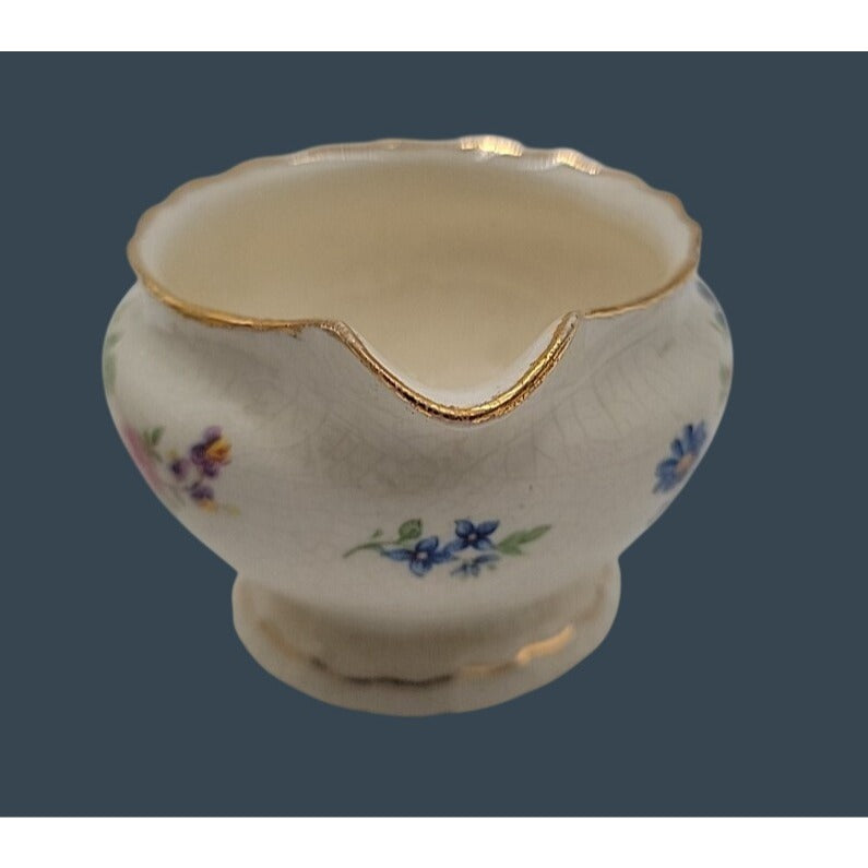 Vintage 1920s Pope-Gosser Rose Point Sugar Bowl & Creamer Set, Pattern 3184