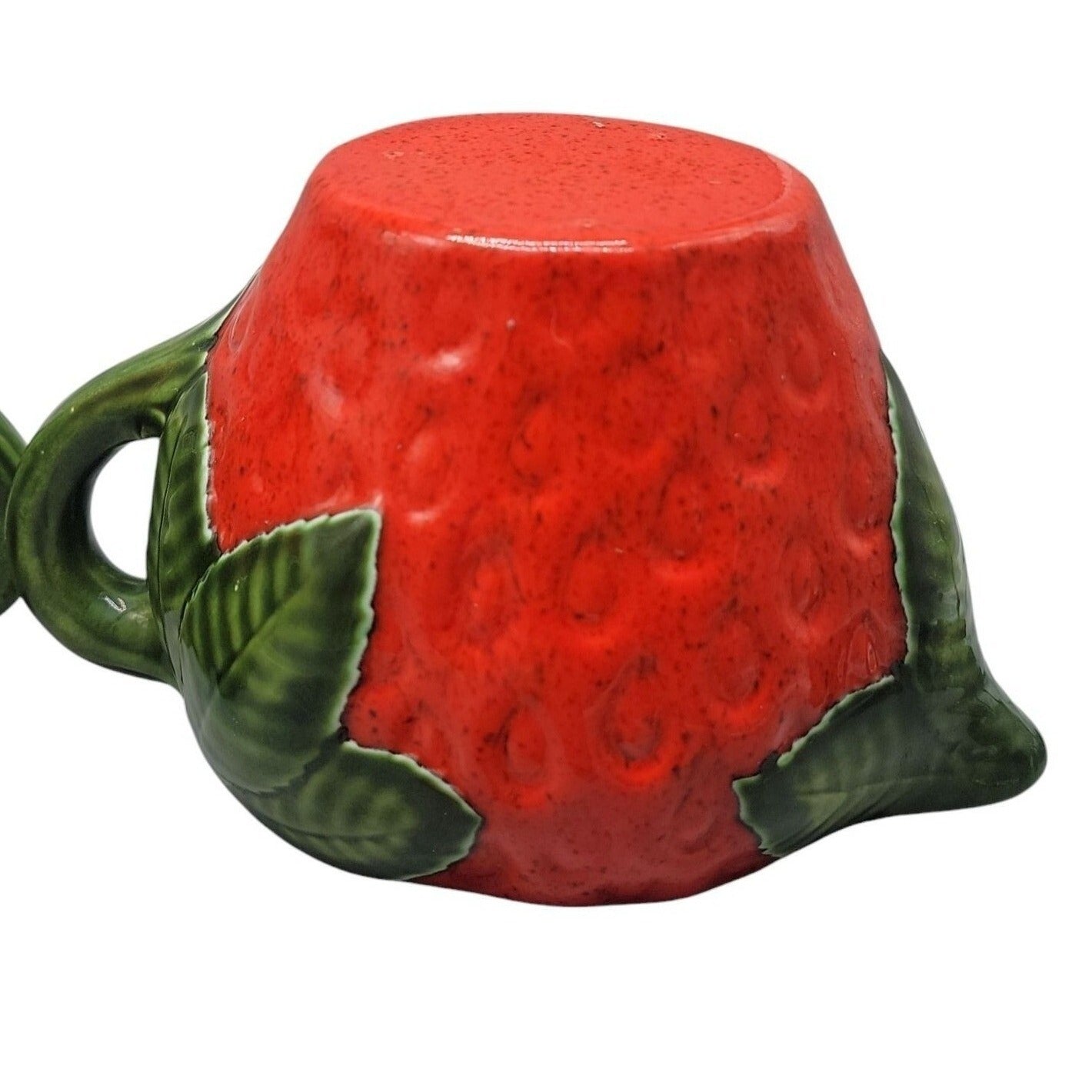 Strawberry Themed Ceramic Sugar & Creamer Pitcher Set With Lid 3" Handled