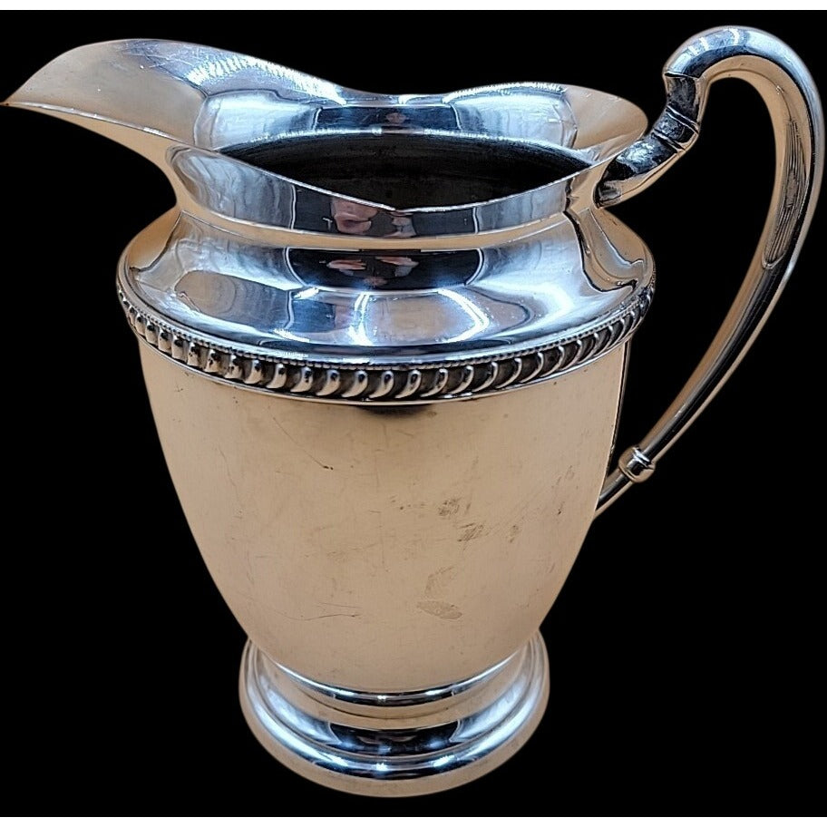 Vintage Pilgrim Silver-plated Water Pitcher/Vase/Jug 8.5" Art Deco Style 1373