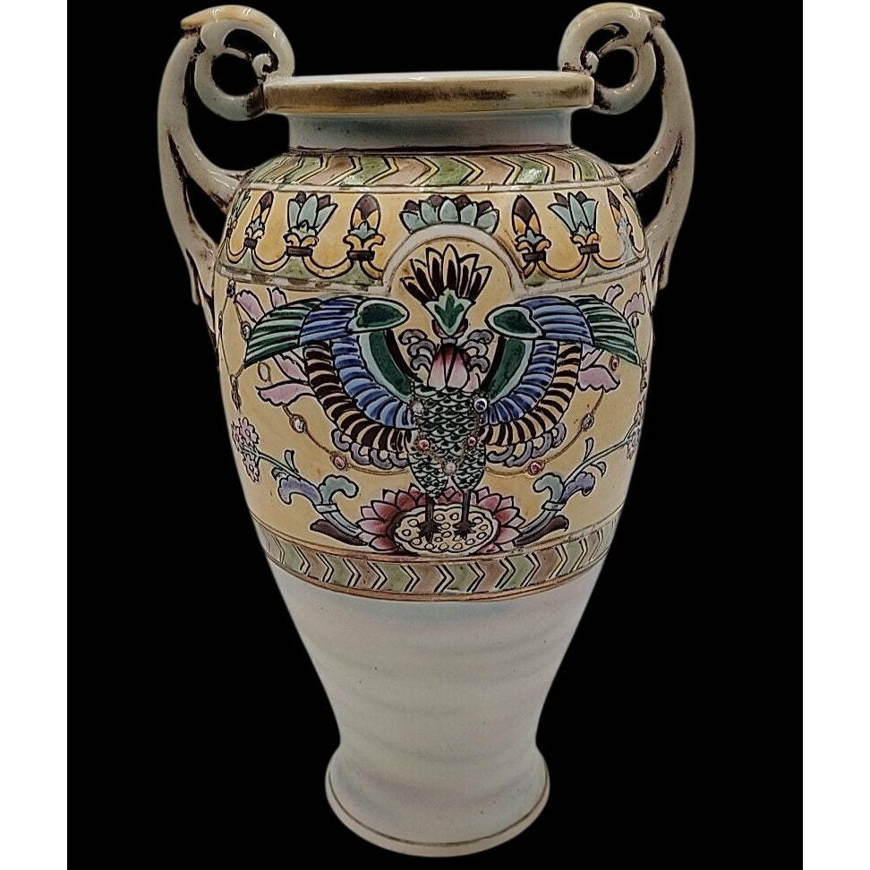 Antique Hand-Painted Nippon Large Art Deco Vase Circa 1915