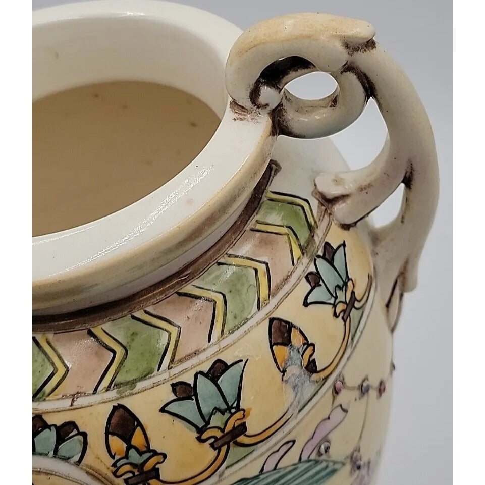 Antique Hand-Painted Nippon Large Art Deco Vase Circa 1915