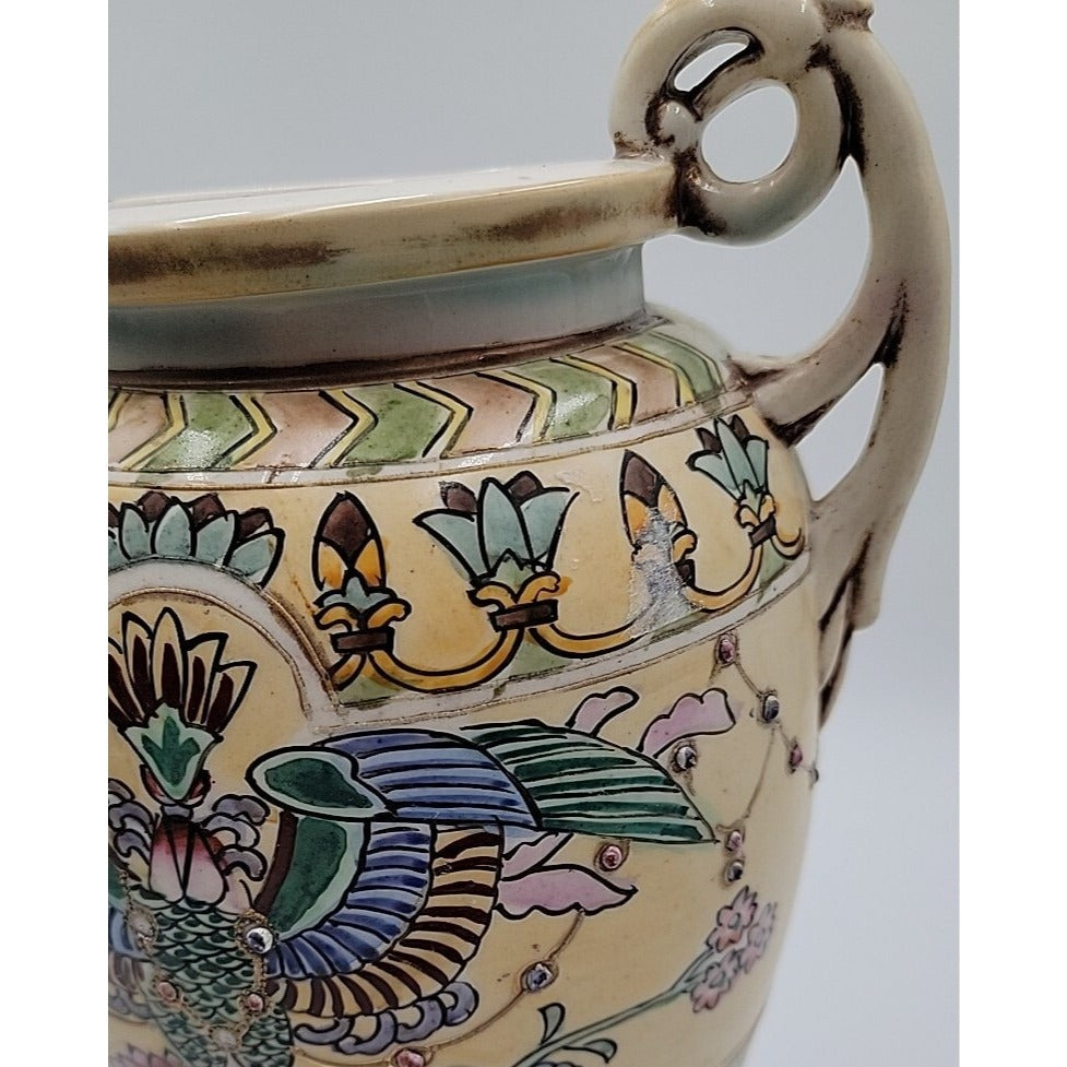 Antique Hand-Painted Nippon Large Art Deco Vase Circa 1915
