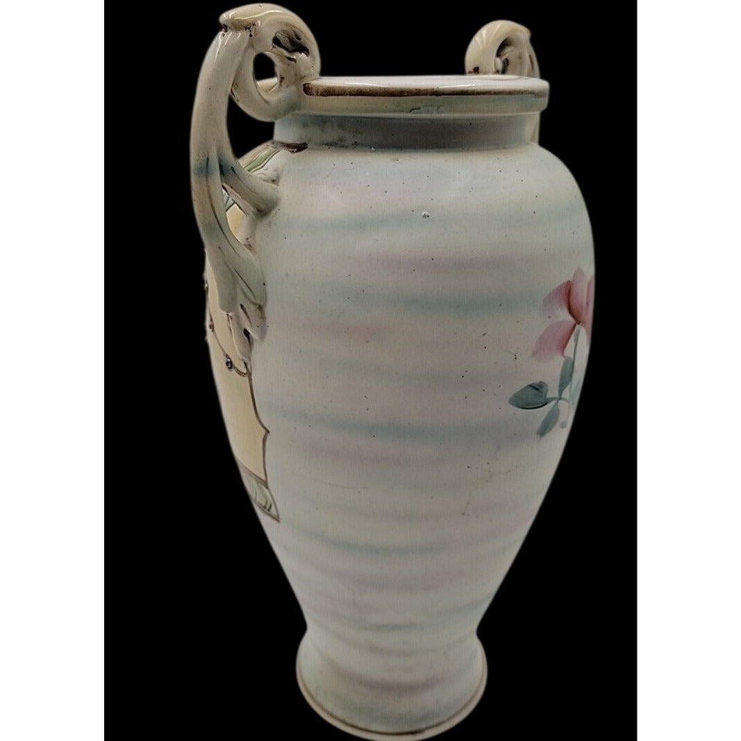 Antique Hand-Painted Nippon Large Art Deco Vase Circa 1915
