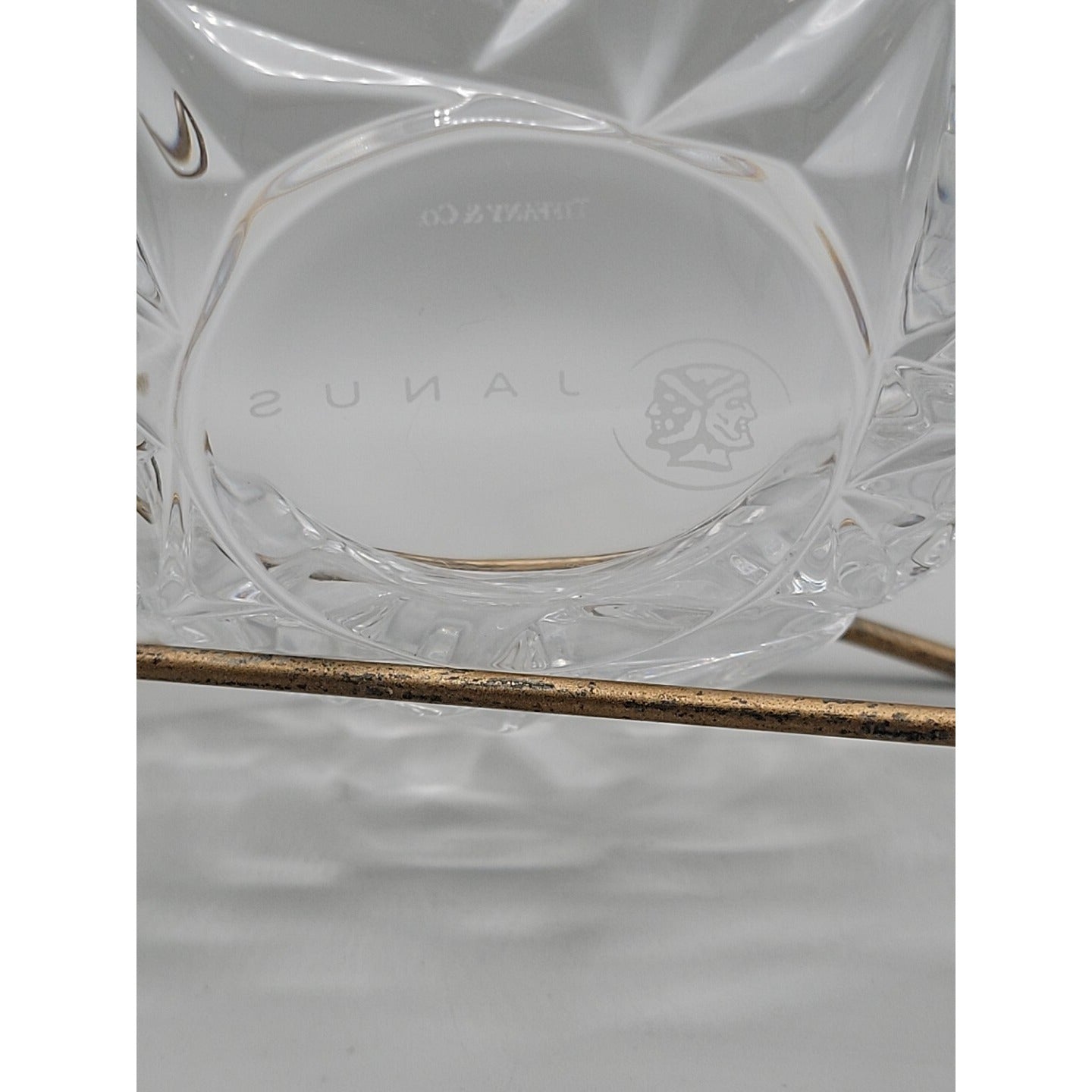 Tiffany & Co Janus Rock Cut Crystal Candy Bowl 6" Signed Model Name Discontinued