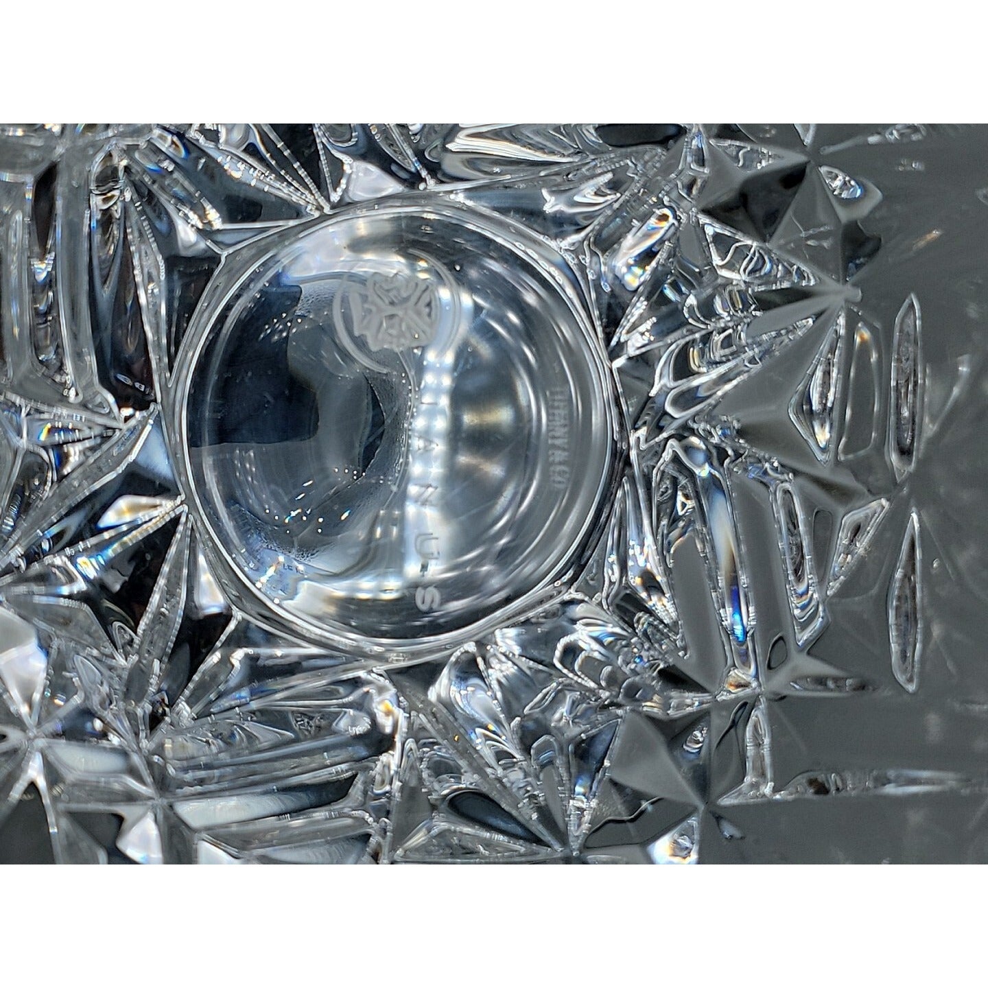 Tiffany & Co Janus Rock Cut Crystal Candy Bowl 6" Signed Model Name Discontinued