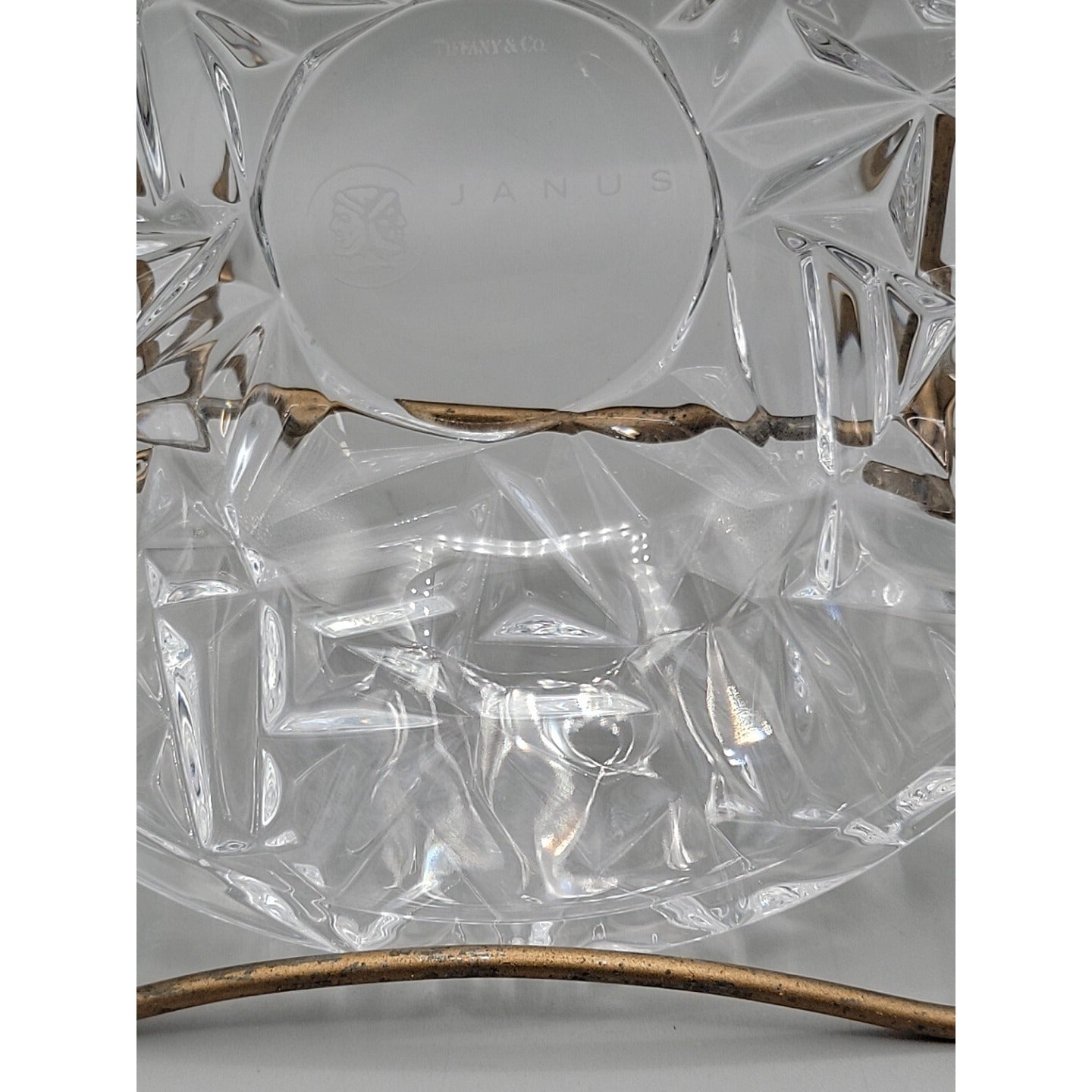 Tiffany & Co Janus Rock Cut Crystal Candy Bowl 6" Signed Model Name Discontinued