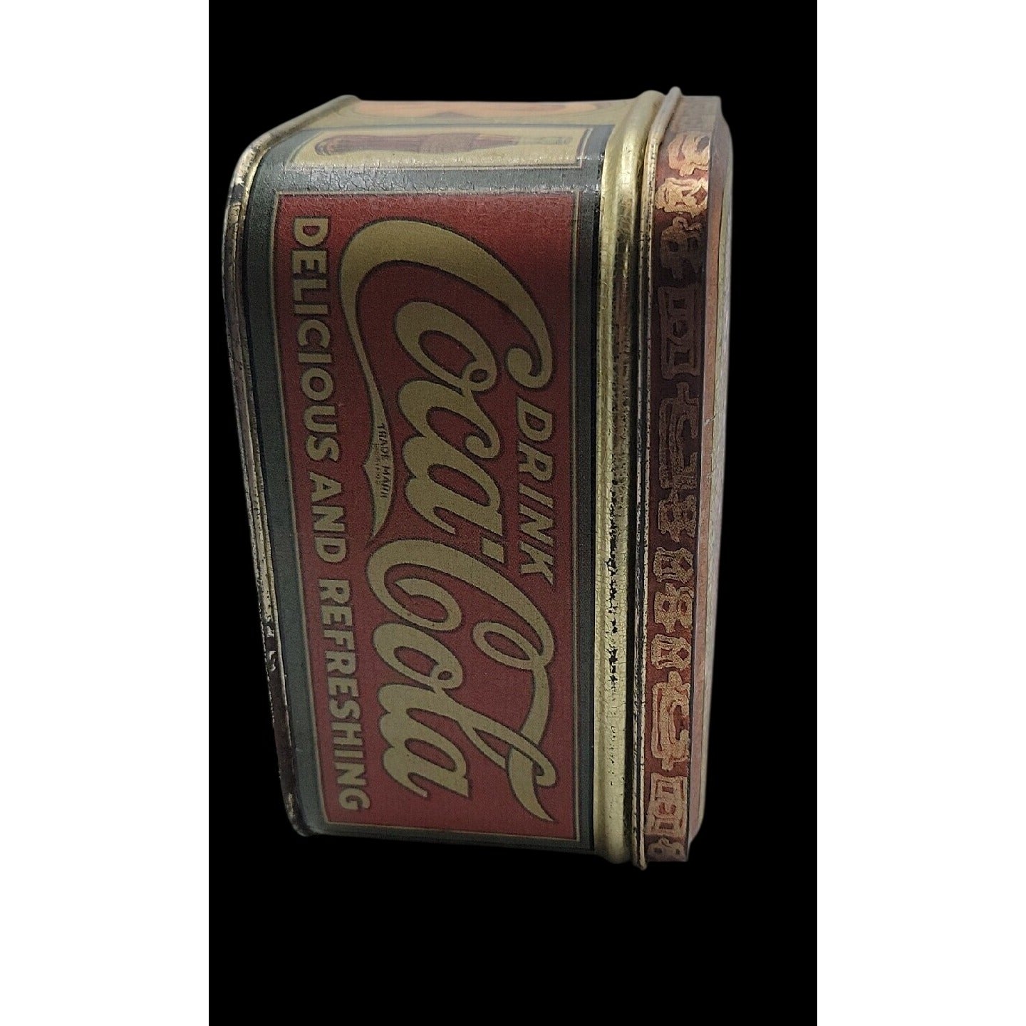 Vintage 1984 Bristol Ware Coca-Cola Metal Tin Canister Collectible Advertisement