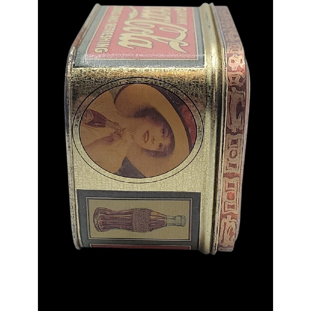 Vintage 1984 Bristol Ware Coca-Cola Metal Tin Canister Collectible Advertisement