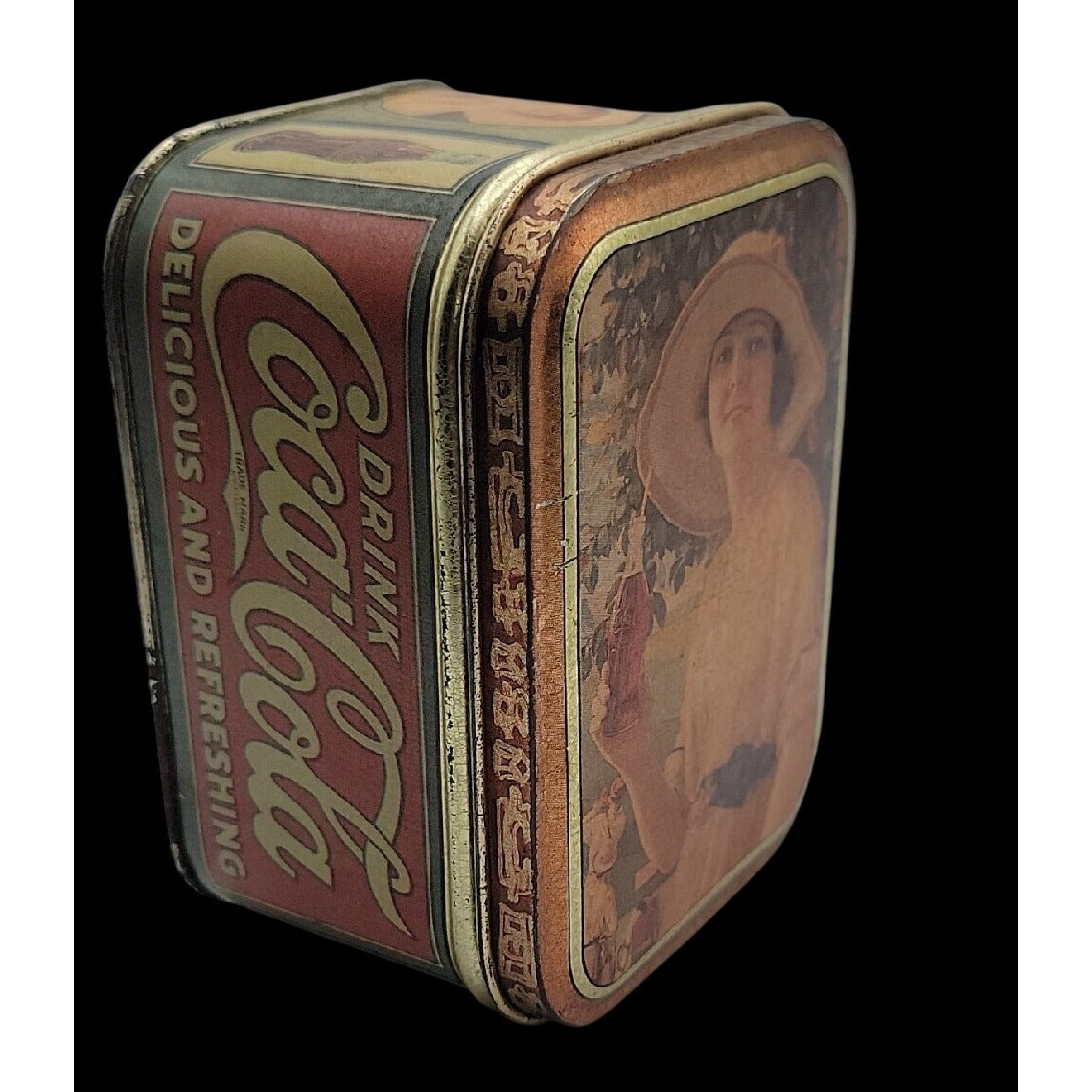 Vintage 1984 Bristol Ware Coca-Cola Metal Tin Canister Collectible Advertisement