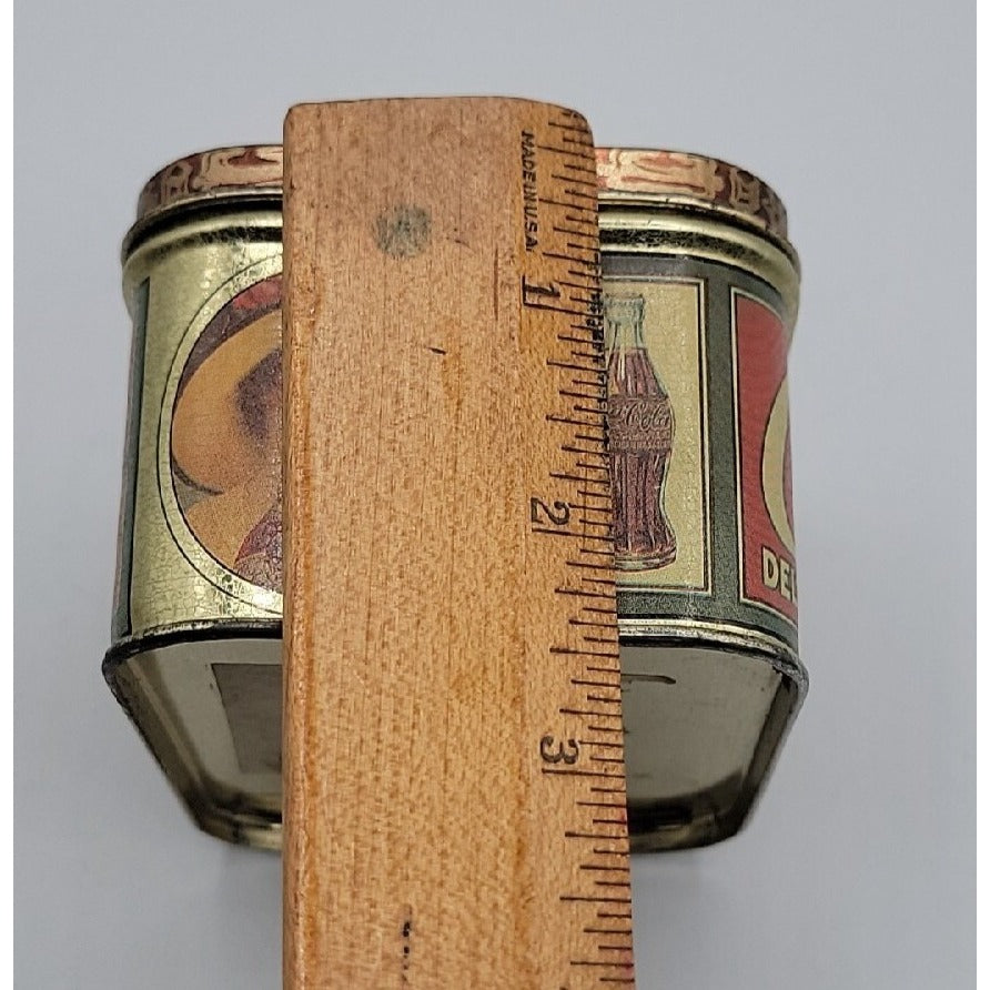 Vintage 1984 Bristol Ware Coca-Cola Metal Tin Canister Collectible Advertisement