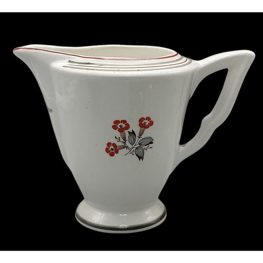 Vtg Art Deco Tashiro Shoten Japan Hand-Painted Orange Poppy Ceramic Creamer 1920