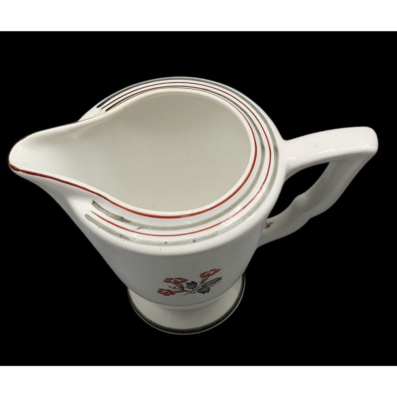 Vtg Art Deco Tashiro Shoten Japan Hand-Painted Orange Poppy Ceramic Creamer 1920