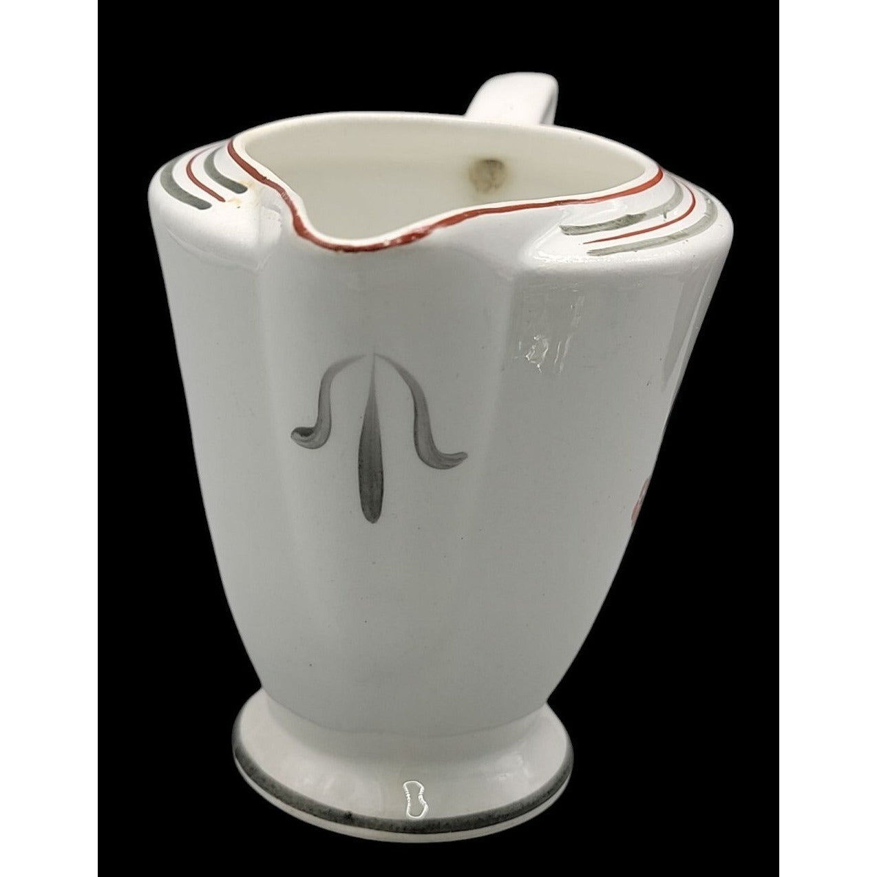 Vtg Art Deco Tashiro Shoten Japan Hand-Painted Orange Poppy Ceramic Creamer 1920