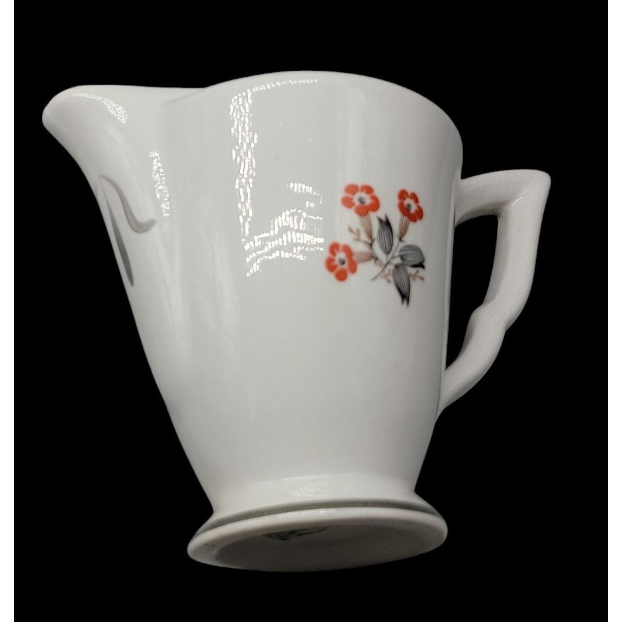 Vtg Art Deco Tashiro Shoten Japan Hand-Painted Orange Poppy Ceramic Creamer 1920