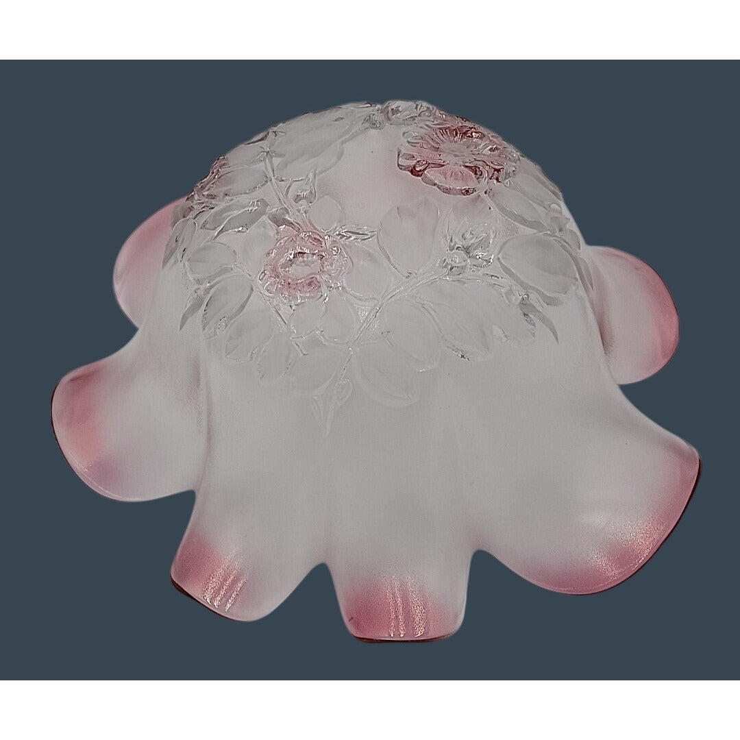 Mikasa Rosella Hostess Frosted Pink Floral Centerpiece Bowl Discontinued 11"
