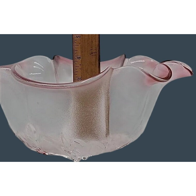 Mikasa Rosella Hostess Frosted Pink Floral Centerpiece Bowl Discontinued 11"