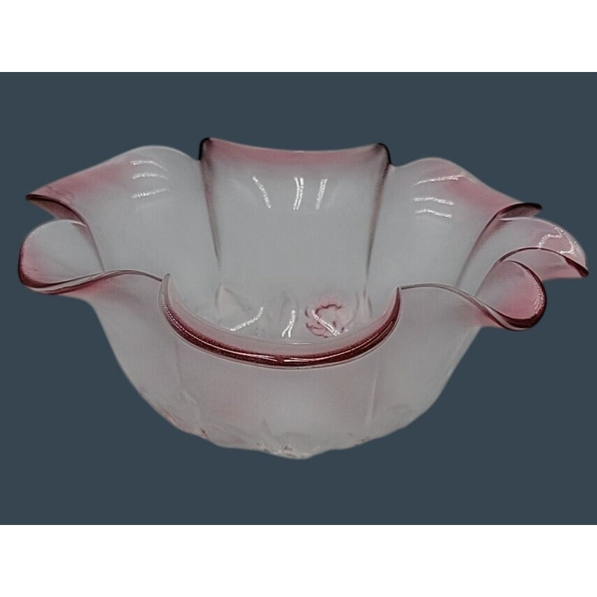 Mikasa Rosella Hostess Frosted Pink Floral Centerpiece Bowl Discontinued 11"