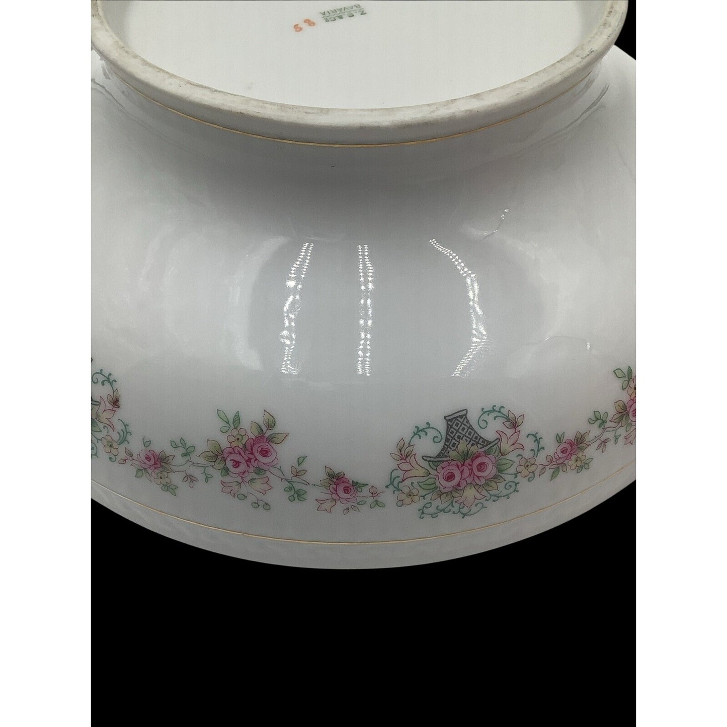 Antique ZS & Co Bavaria Covered Vegetable Tureen Pink Rose Mignon Empire 1880