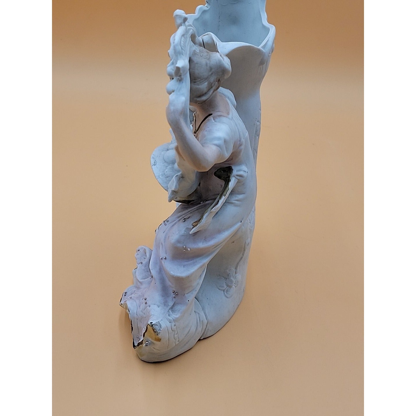 Antique Unger & Schneider Co German Porcelain Bisque Lady Spill Vase 1885-1900