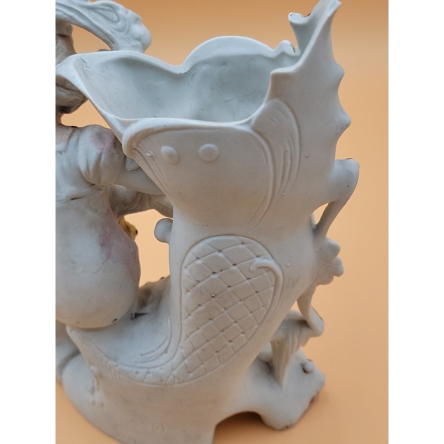 Antique Unger & Schneider Co German Porcelain Bisque Lady Spill Vase 1885-1900