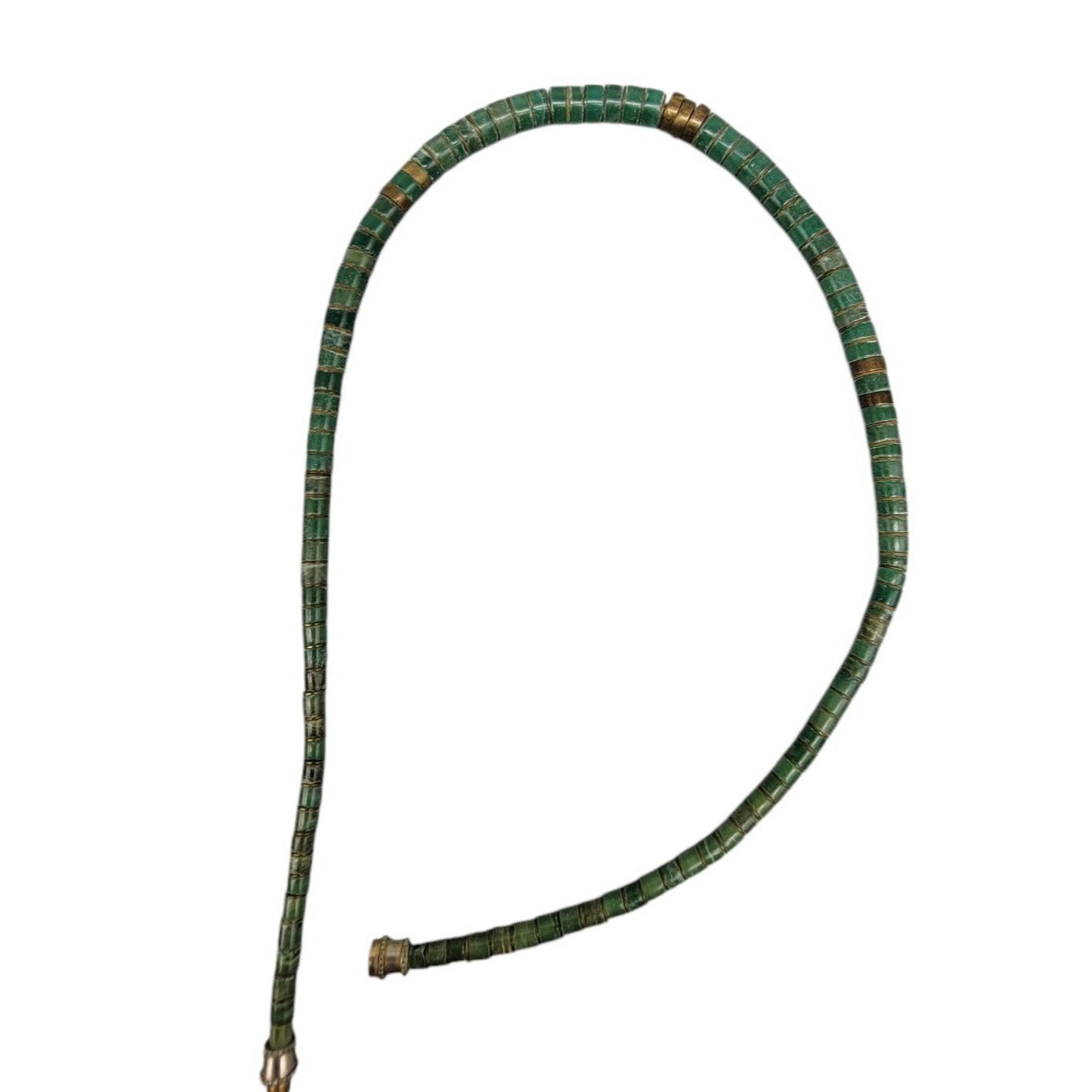 Vintage Southwestern Green Turquoise Heishi Disc Bead Necklace 16" 1970s