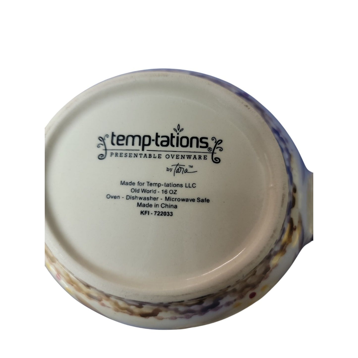 Temptations Brown Hen Baking Dish w/Lid 16oz Tara Old World Oven Safe KFI722033