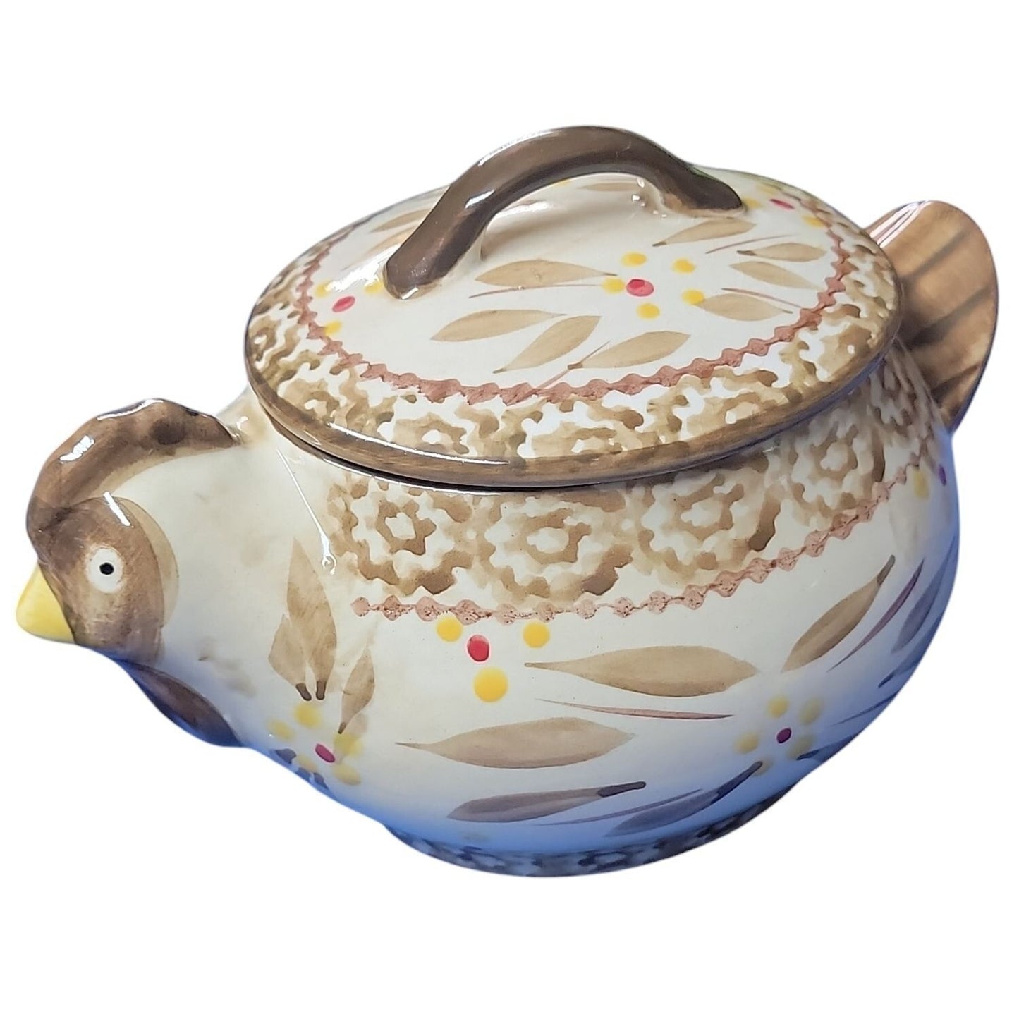 Temptations Brown Hen Baking Dish w/Lid 16oz Tara Old World Oven Safe KFI722033
