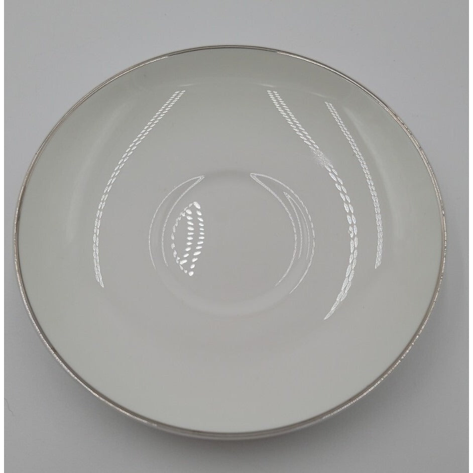 Crown Staffordshire Bone China Platinum Band Saucer Plate Federated Store 6"