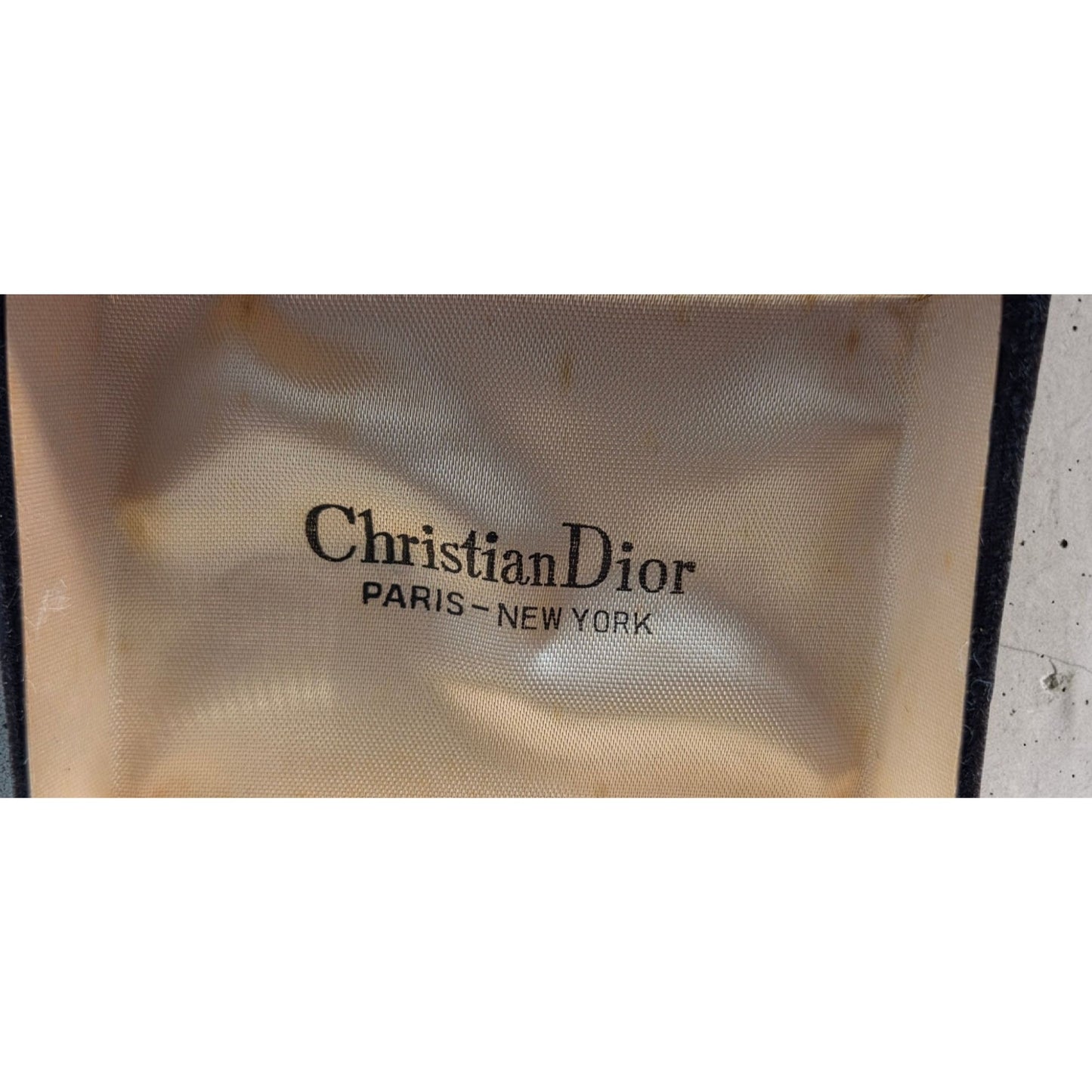 Vintage Christian Dior Cufflinks Two-Tone Gold Black Lacquer With Original Box