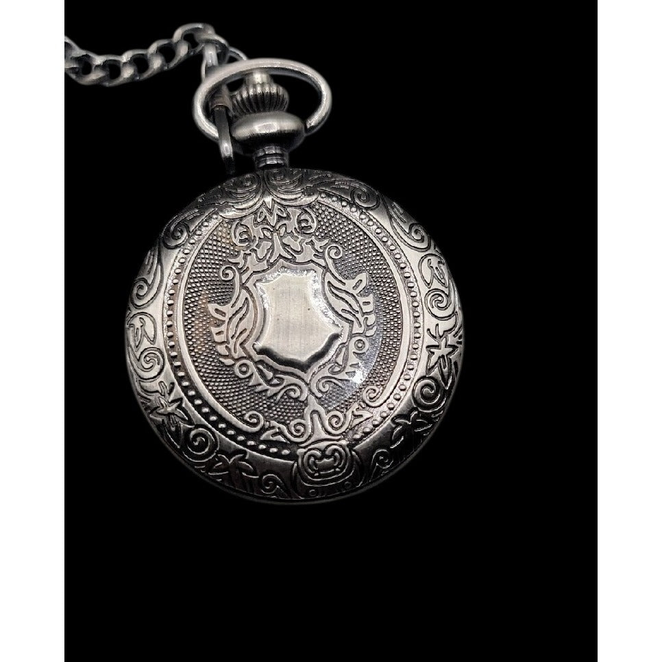 Vintage Abraham Lincoln American Pocket Watch 13" Fob Silver Tone Penny Design
