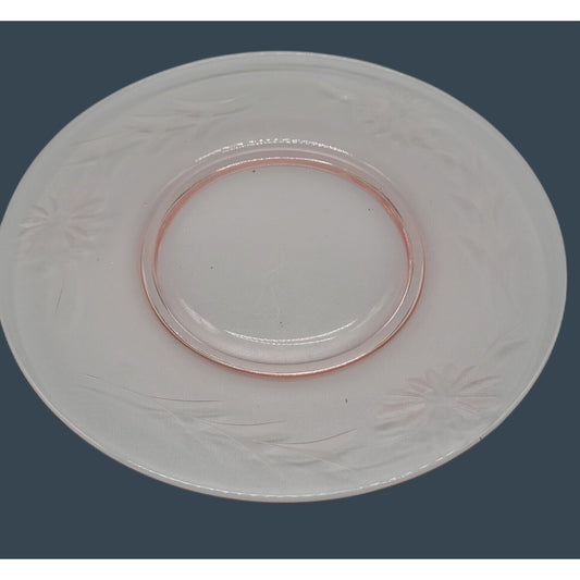 Vintage Pink Depression Glass 8.25" Salad Luncheon Plate Etched Floral Border
