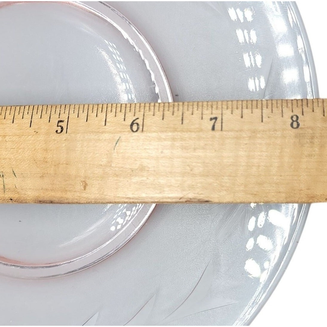 Vintage Pink Depression Glass 8.25" Salad Luncheon Plate Etched Floral Border