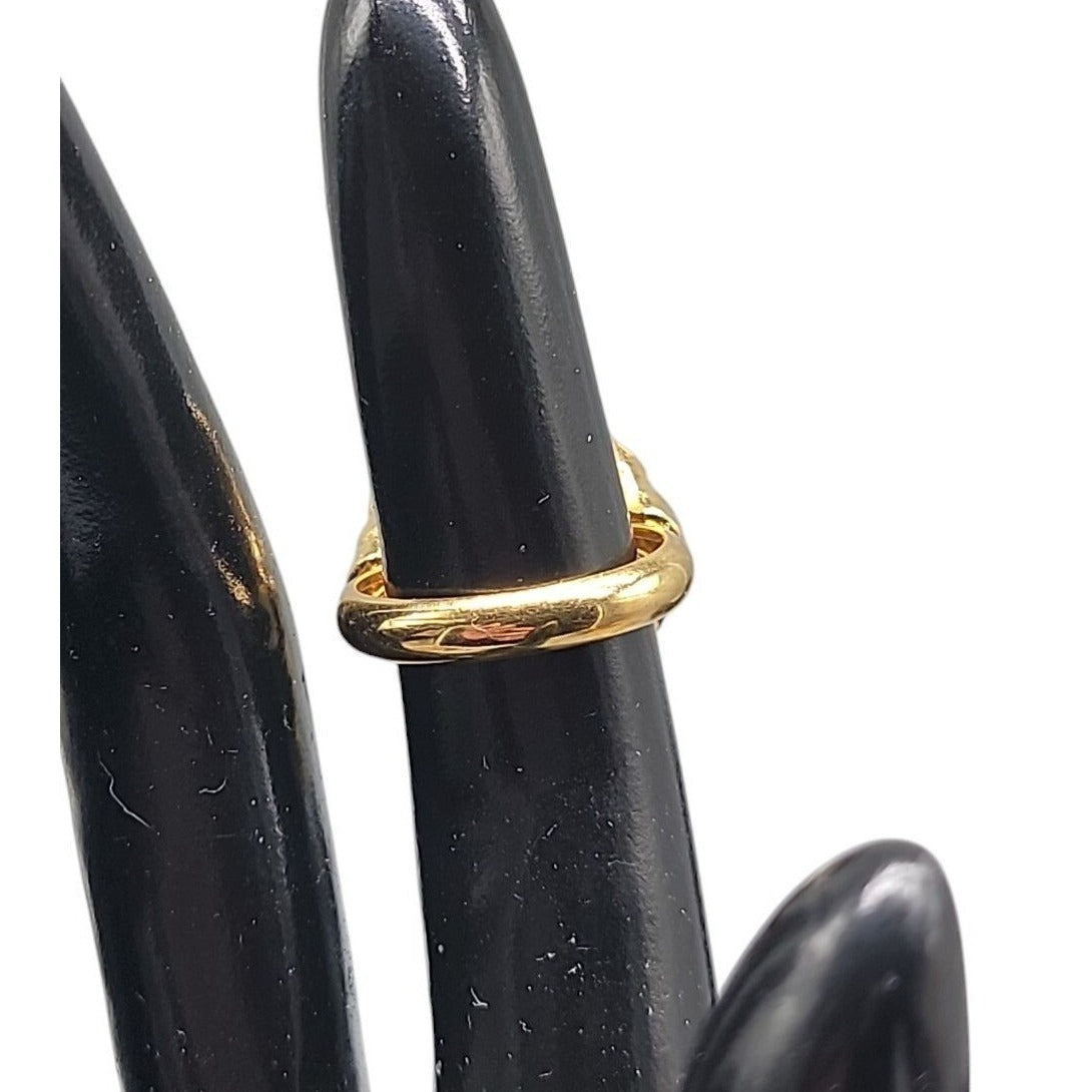 Crown Trifari Caged Faux Gem Ring Rare Find Gold Plated SZ 6 Vintage Changeable