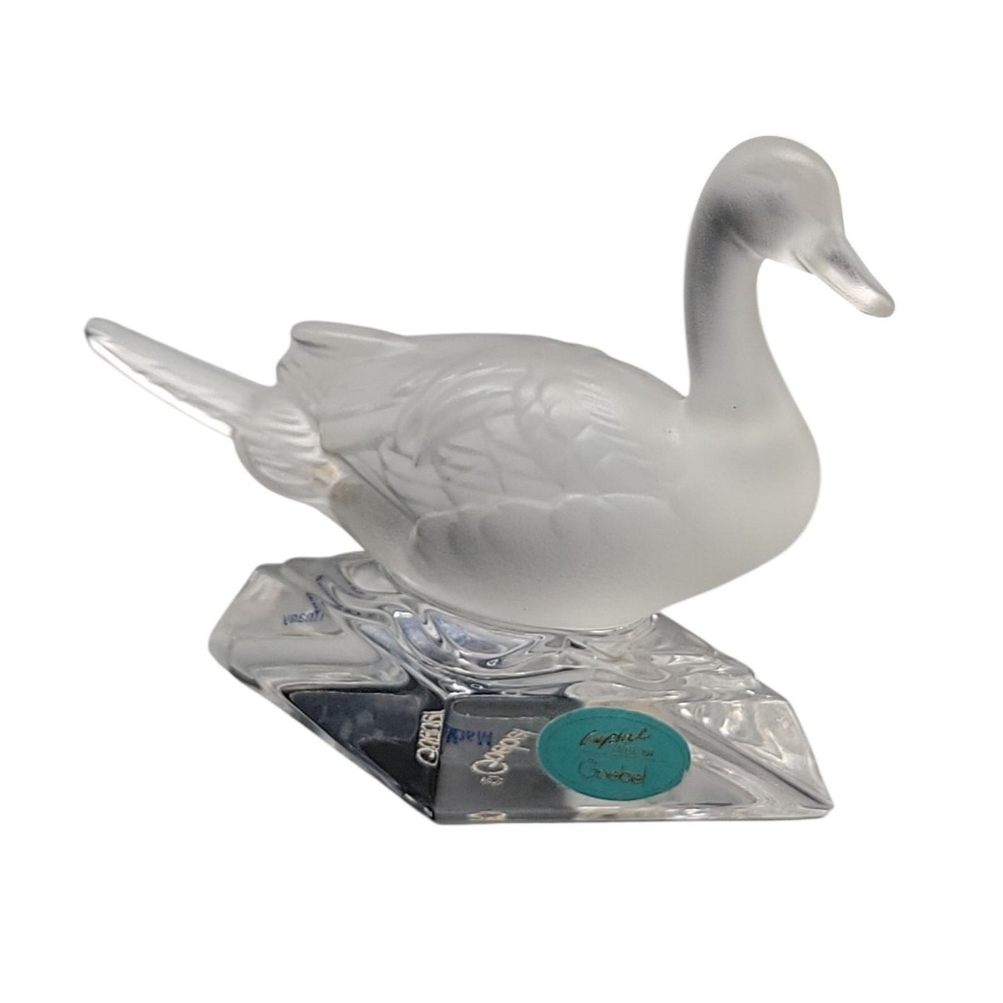 Goebel Crystal Collection Frosted Duck Figurine 1980s Made in Germany Vintage