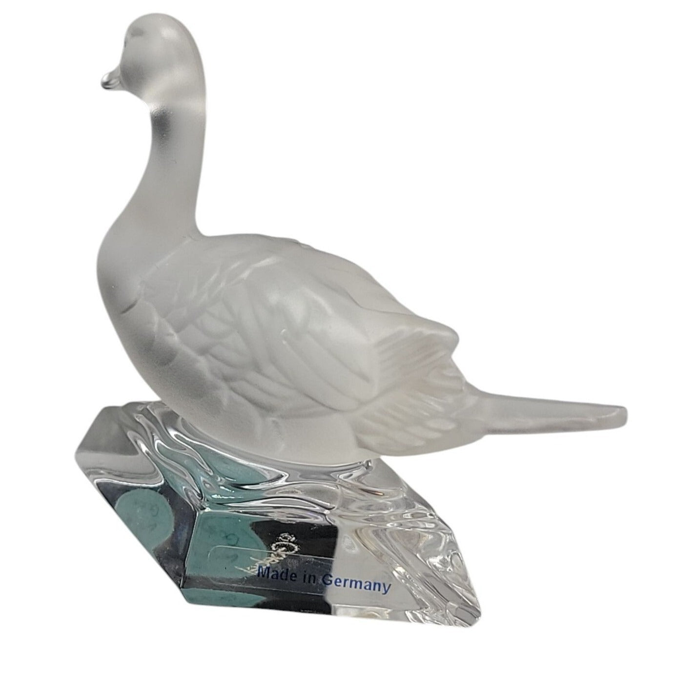 Goebel Crystal Collection Frosted Duck Figurine 1980s Made in Germany Vintage