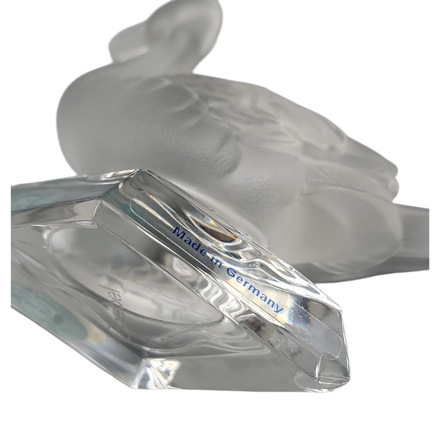 Goebel Crystal Collection Frosted Duck Figurine 1980s Made in Germany Vintage