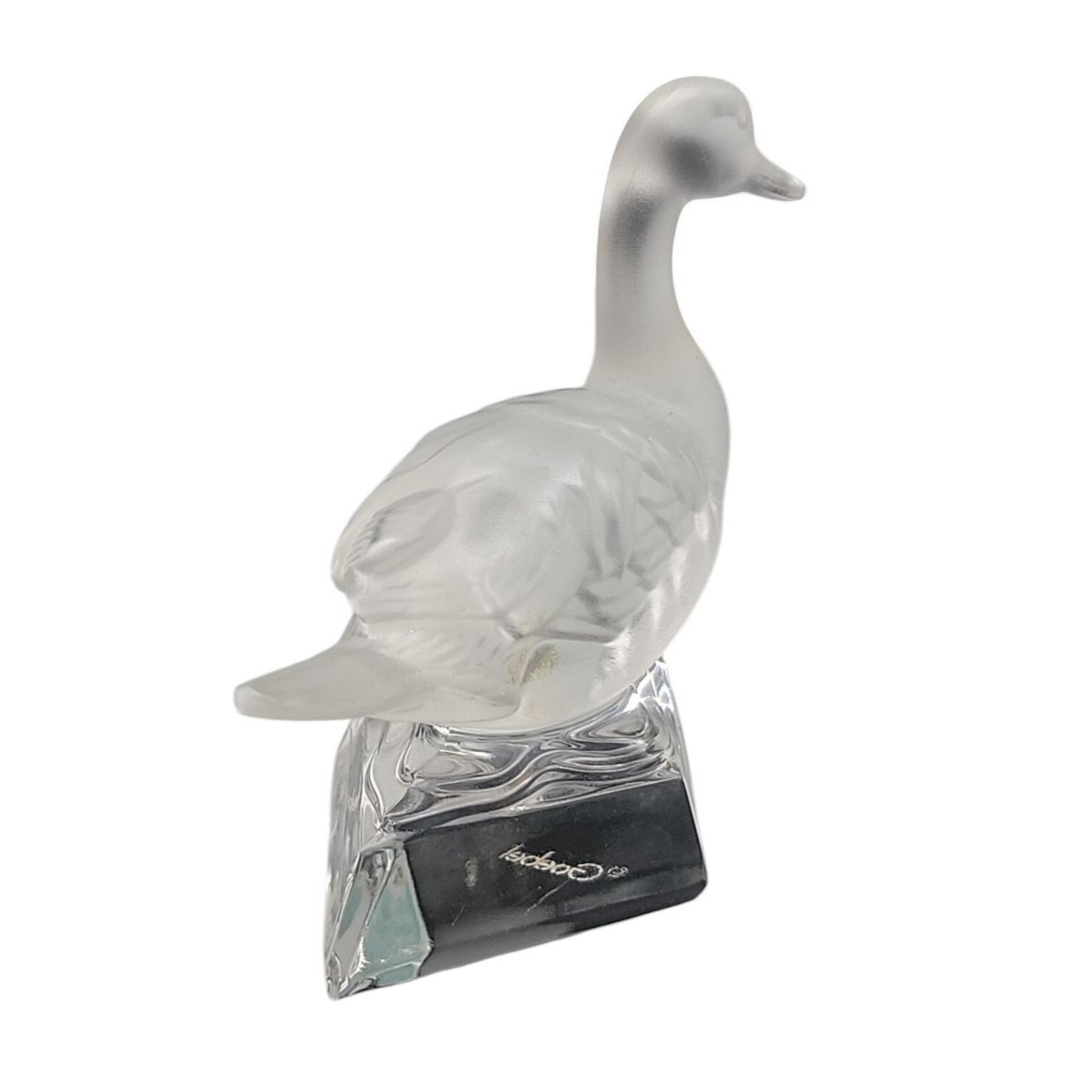 Goebel Crystal Collection Frosted Duck Figurine 1980s Made in Germany Vintage